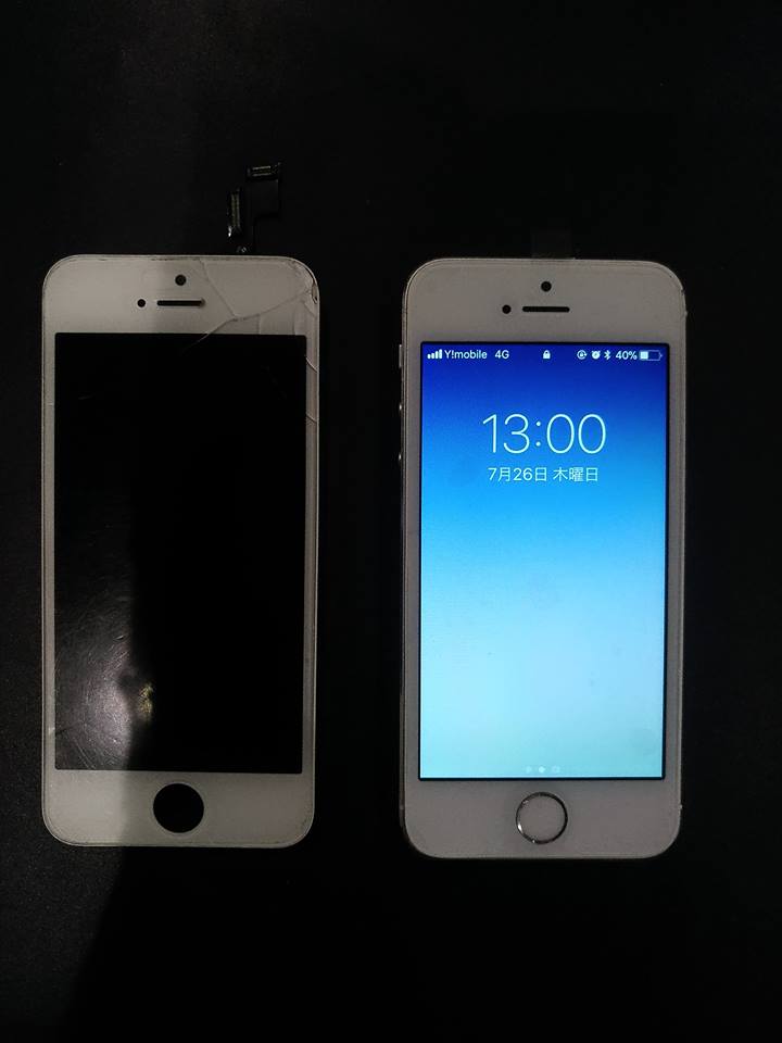 iPhone5s ガラス割れ修理